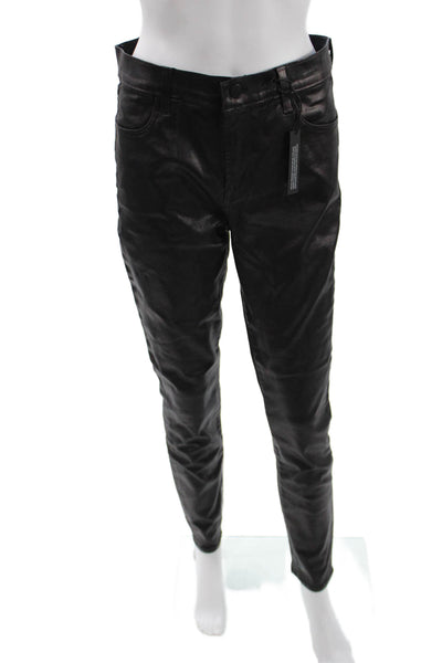 J Brand Womens Black Biker Jeggings High Rise 31 Inseam Size 30