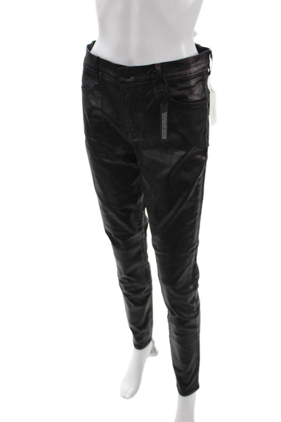 J Brand Womens Black Biker Jeggings High Rise 31 Inseam Size 30