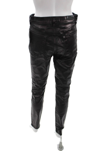 J Brand Womens Black Biker Jeggings High Rise 31 Inseam Size 30