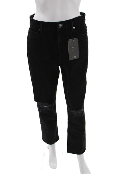 Current/Elliott Women Straight High Rise Jeans Black Size 26