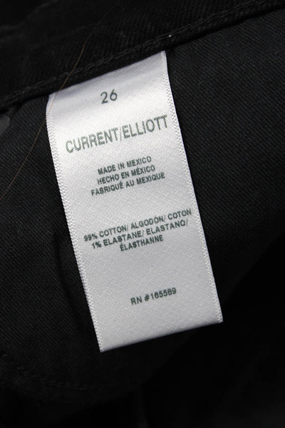 Current/Elliott Women Straight High Rise Jeans Black Size 26