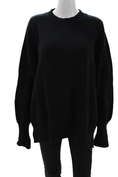 Free People Unisex Black Pullover Sweater Long Sleeve Crew Neck Size S