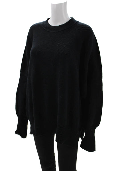 Free People Unisex Black Pullover Sweater Long Sleeve Crew Neck Size S