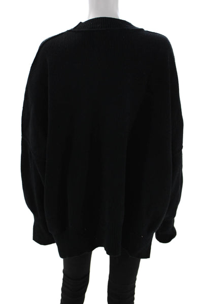 Free People Unisex Black Pullover Sweater Long Sleeve Crew Neck Size S