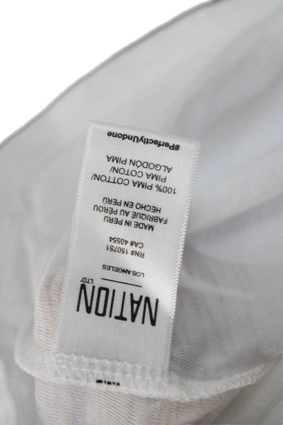 Nation LTD Womens White Pima Cotton Sleeveless Crew Neck T-Shirt Size S