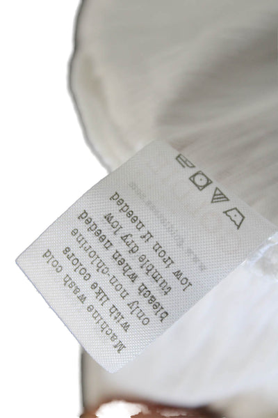 Goldie Women Basic Jersey T-Shirt White V-Neck Short Sleeve 100% Cotton Size M