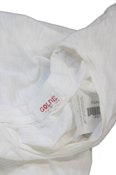 Goldie Women Basic White Prima Cotton Crew Neck T-Shirt Size S