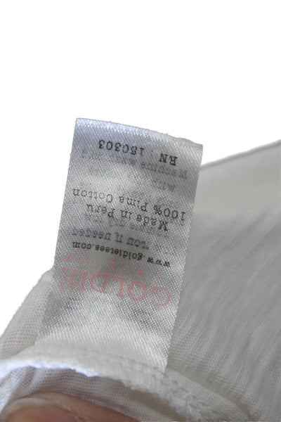 Goldie Women Basic White Prima Cotton Crew Neck T-Shirt Size S