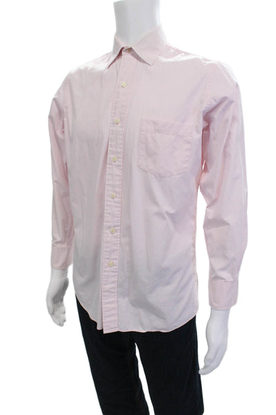 Calvin Klein Mens Button-Down Pink Cotton Dress Shirt Long Sleeve Size 15.5