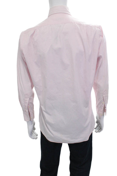 Calvin Klein Mens Button-Down Pink Cotton Dress Shirt Long Sleeve Size 15.5