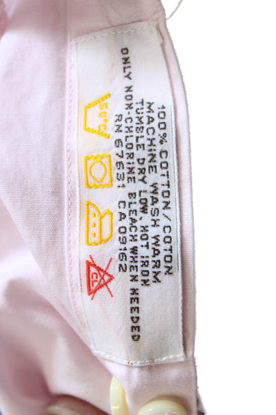 Calvin Klein Mens Button-Down Pink Cotton Dress Shirt Long Sleeve Size 15.5