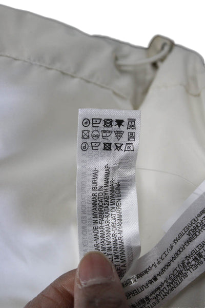Zara Women Puffer Quilted White Jacket High Neck Drawstring Size S