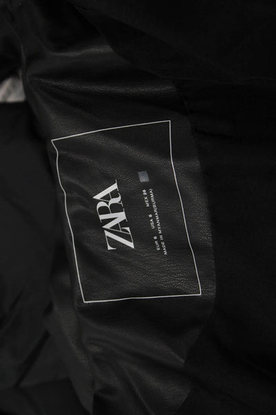 Zara Unisex Black Quilted Puffer Jacket High Neck Drawstring Polyester Size S