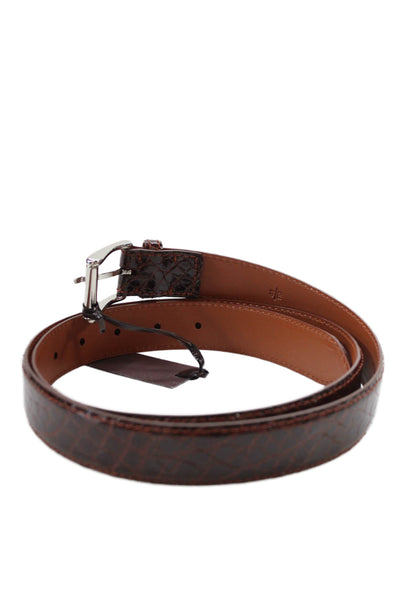 Tardini Mens Genuine American Alligator 1 & 1/8" Buckle Belt Cognac Size 44