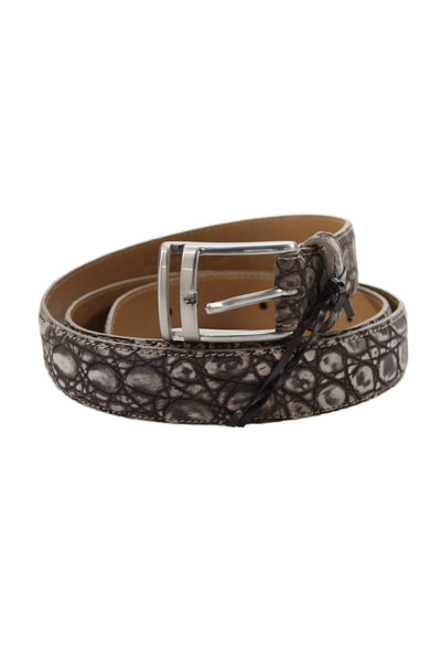 Tardini Mens Genuine American Alligator 1 1/8" Buckle Belt Black Combo Size 44