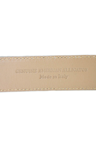 Tardini Mens Genuine American Alligator 1 1/8" Buckle Belt Black Combo Size 44