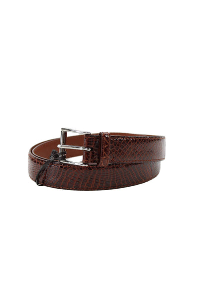 Tardini Mens Genuine American Alligator 1 1/8" Buckle Belt Cognac Size 42