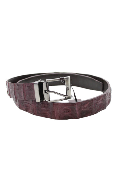 Tardini Mens Genuine American Alligator 1 1/8" Buckle Belt Chocolate Size 42