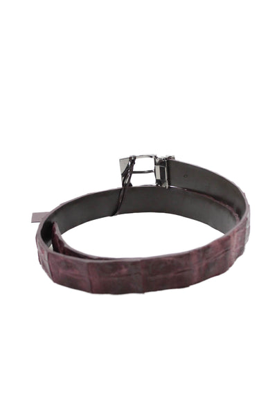 Tardini Mens Genuine American Alligator 1 1/8" Buckle Belt Chocolate Size 42