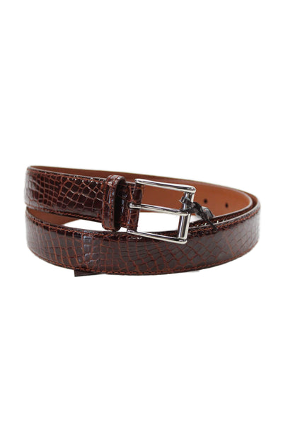 Tardini Mens Genuine American Alligator 1 1/8" Buckle Belt Cognac Size 40