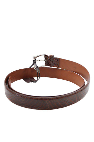 Tardini Mens Genuine American Alligator 1 1/8" Buckle Belt Cognac Size 40