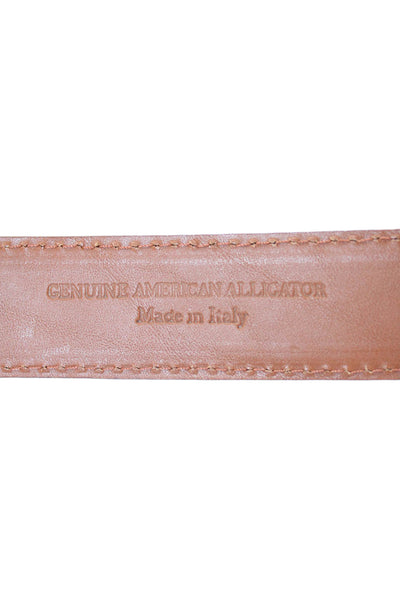 Tardini Mens Genuine American Alligator 1 1/8" Buckle Belt Cognac Size 40