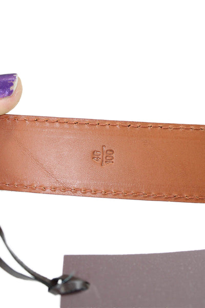 Tardini Mens Genuine American Alligator 1 1/8" Buckle Belt Cognac Size 40