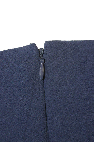Lauren Ralph Lauren Womens A-Line Blue Boat Neck Knee Length Dress Zip Size 4