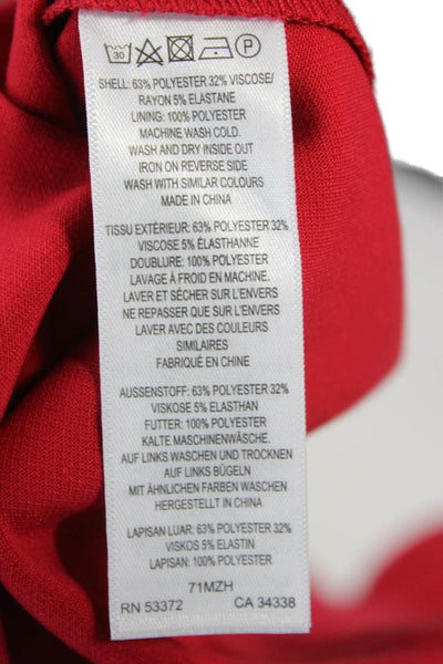 French Connection Womens Red Fit & Flare Dress Square Neck Sleeveless Size 8