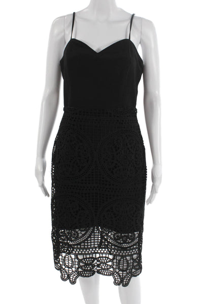 JOA Los Angeles Womens Pencil Dress Black Sweetheart Sleeveless Zip Size M
