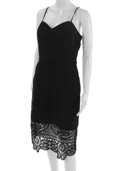 JOA Los Angeles Womens Pencil Dress Black Sweetheart Sleeveless Zip Size M