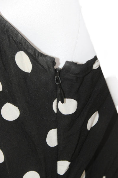 J Crew Women Jumpsuit Black Polka Dot V-Neck Sleeveless Tie Waist Size 2