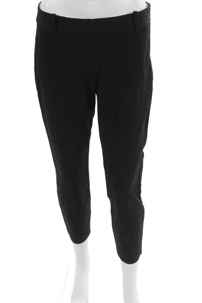 J Crew Women Ankle Pants Black Solid 95% Cotton 5% Spandex Inseam 28 Size 4