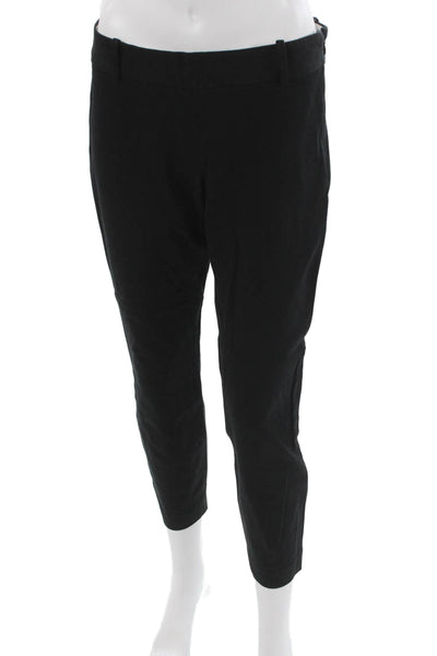 J Crew Women Ankle Pants Black Solid 95% Cotton 5% Spandex Inseam 28 Size 4
