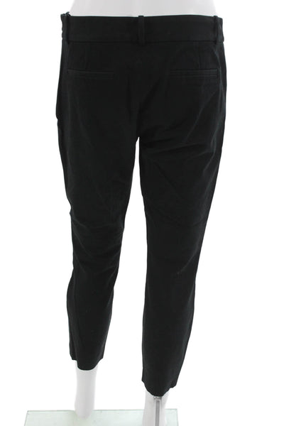 J Crew Women Ankle Pants Black Solid 95% Cotton 5% Spandex Inseam 28 Size 4