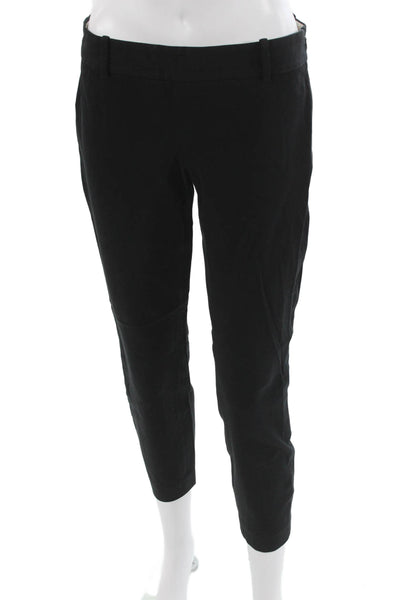 J Crew Womens Ankle Pants Black Cotton Zip 29in Size 2