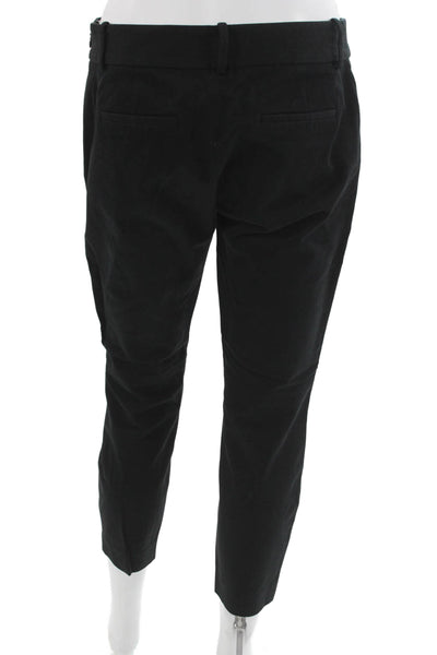 J Crew Womens Ankle Pants Black Cotton Zip 29in Size 2