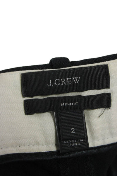 J Crew Womens Ankle Pants Black Cotton Zip 29in Size 2