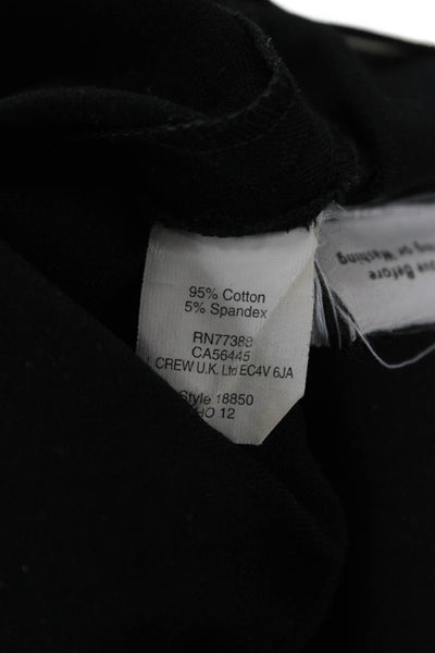 J Crew Womens Ankle Pants Black Cotton Zip 29in Size 2