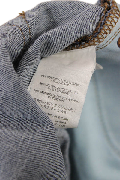 J Crew Womens Skinny Jeans Blue Button Mid Rise Cotton Blend Size 27