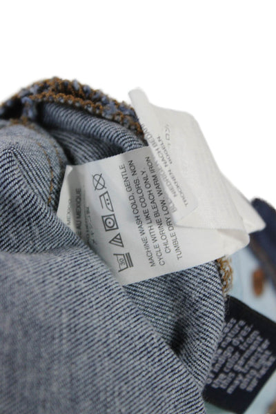 J Crew Womens Skinny Jeans Blue Button Mid Rise Cotton Blend Size 27