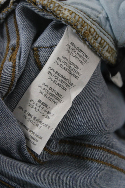 J Crew Womens Cropped High Rise Blue Cotton Blend Jeans Button Fly Size 26
