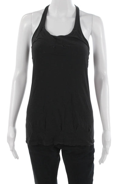 Lululemon Women Black Halter Sleeveless Tank Polyester Blend Basic Size 4