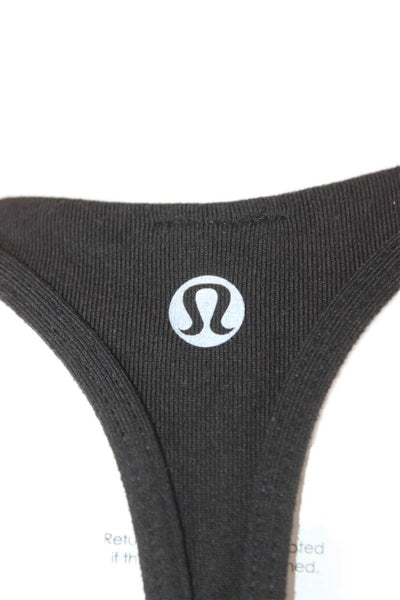 Lululemon Women Black Halter Sleeveless Tank Polyester Blend Basic Size 4