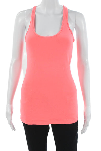Lululemon Women Pink Scoop Neck Sleeveless Basic Tank Polyester Blend Size 6