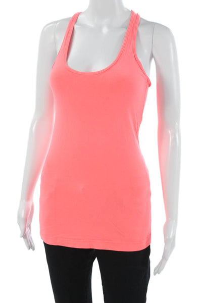 Lululemon Women Pink Scoop Neck Sleeveless Basic Tank Polyester Blend Size 6