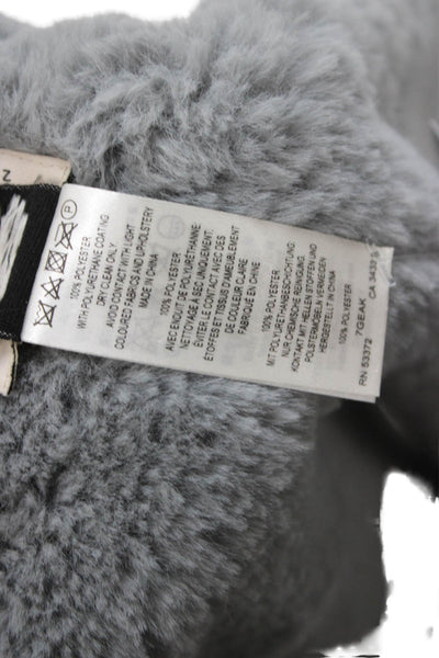 French Connection Women Gray Sleeveless Polyester PU Coated Open Vest Size 4
