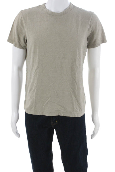 Buck Mason Mens Hemp Crew Neck Short Sleeve T-Shirt Beige Size M
