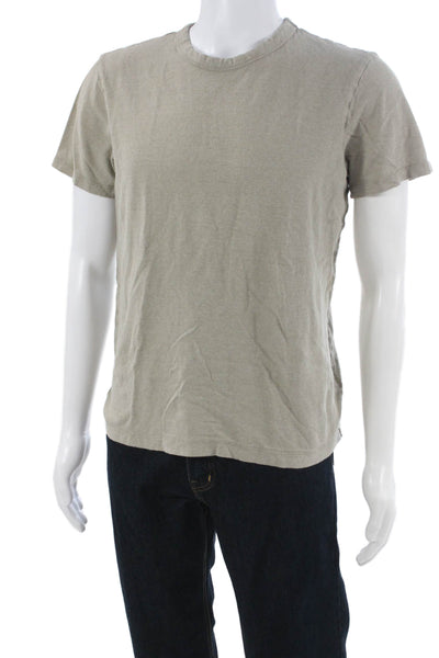Buck Mason Mens Hemp Crew Neck Short Sleeve T-Shirt Beige Size M