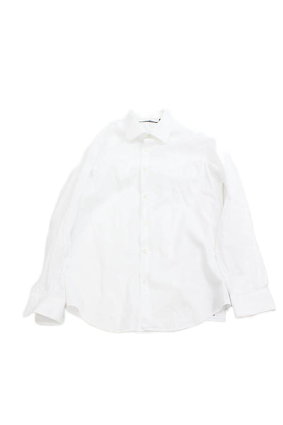 Michael Kors Childrens Boys Button Down Dress Shirt White Cotton Size 18